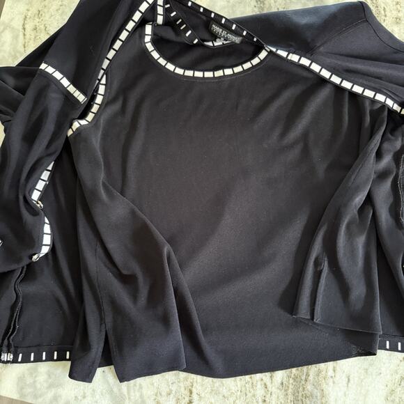 Marie St. Monet Nautical Top & Cardigan Plus 3X Slinky Knit Boxy Old Money Artsy - Picture 5 of 10